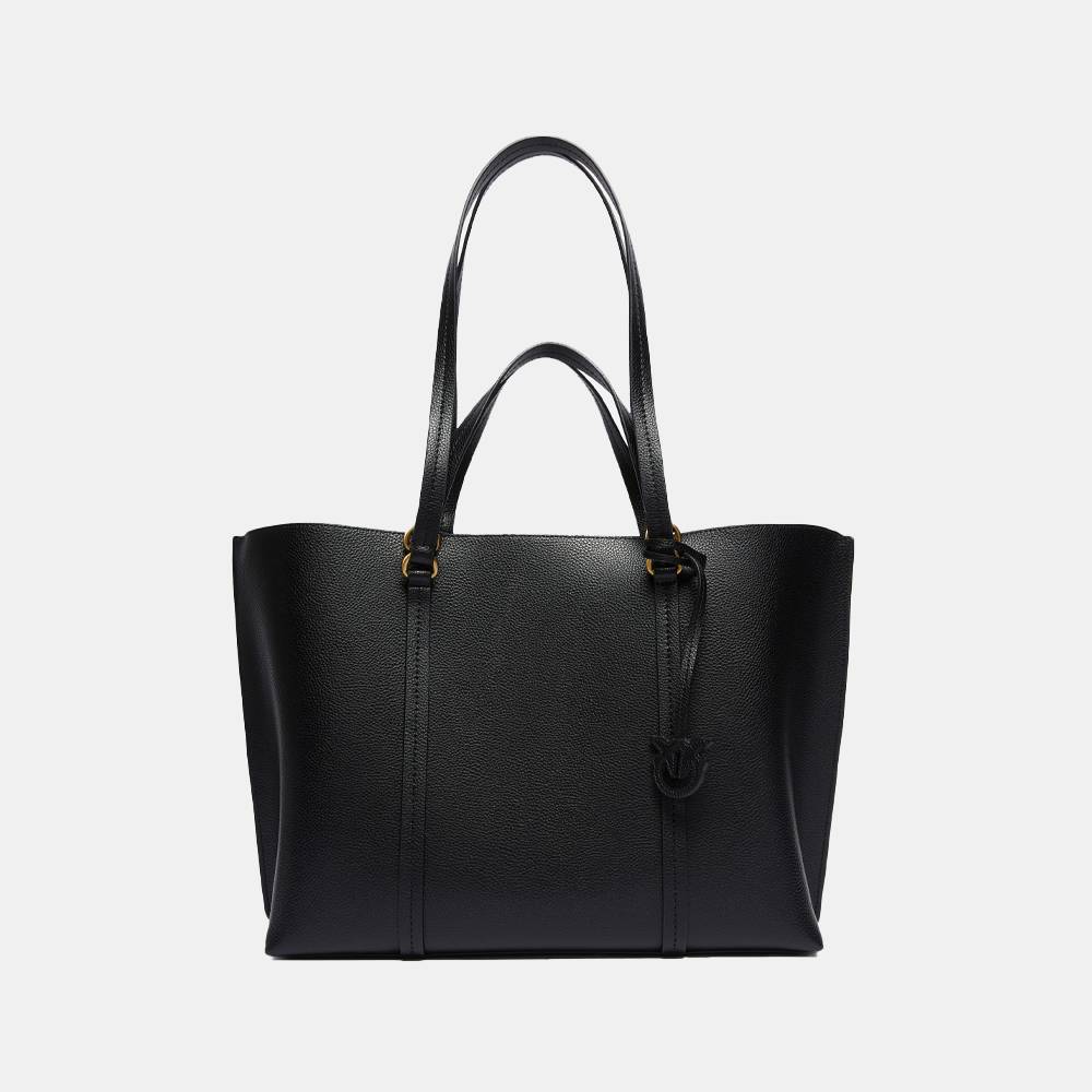 Pinko Large Tumbled Leather Shopper Bag