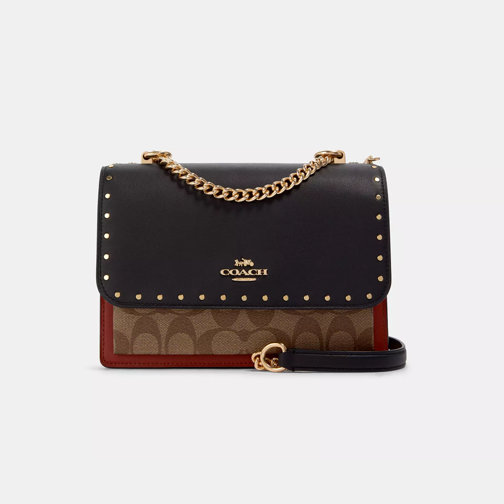 Coach Klare Crossbody Bag In Signature Canvas With Rivets