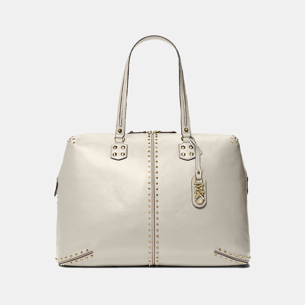 Michael Kors Astor Extra-Large Studded Leather Weekender Bag