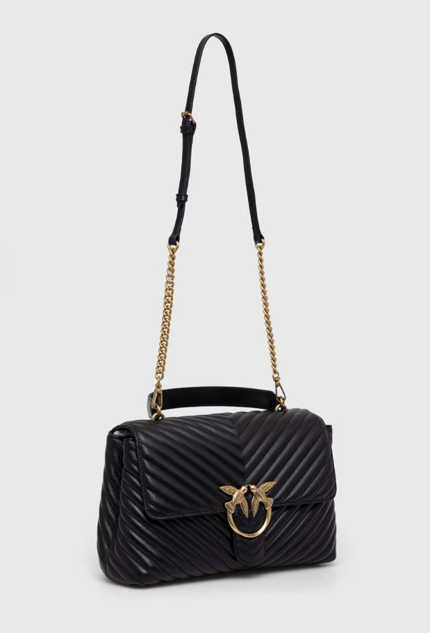 Pinko Big Lady Love Bag Puff Chevron Black