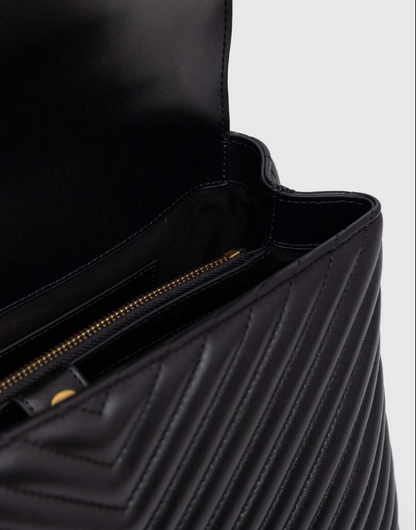 Pinko Big Lady Love Bag Puff Chevron Black