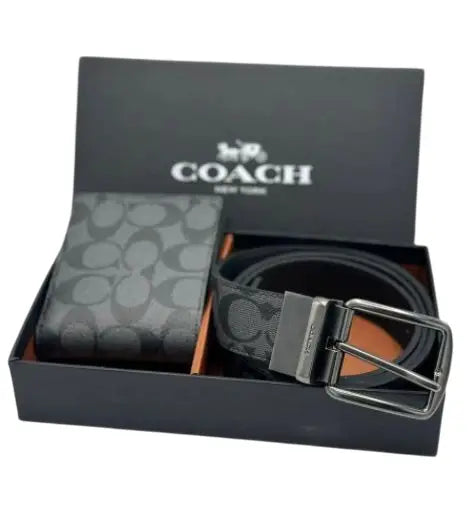 Coach Boxed Wallet & Belt Set in Signature Canvas #2