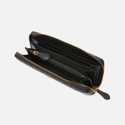 Pinko Zip-around Wallet in Chevron-patterned Nappa Leather