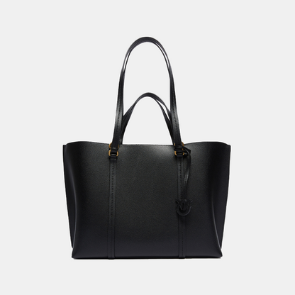 Pinko Large Tumbled Leather Shopper Bag