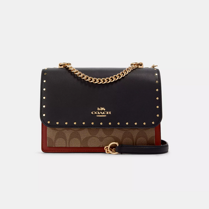 Coach Klare Crossbody Bag In Signature Canvas With Rivets