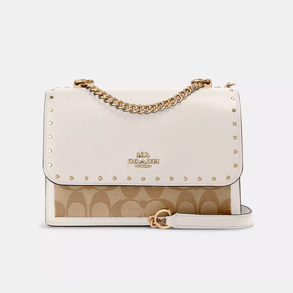 Coach Klare Crossbody Bag In Signature Canvas With Rivets