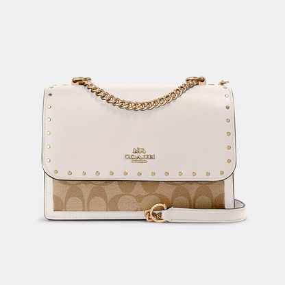 Coach Klare Crossbody Bag In Signature Canvas With Rivets