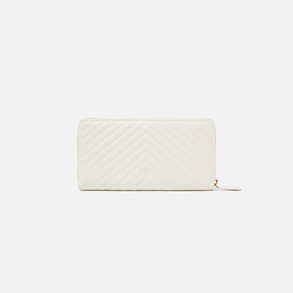 Pinko Zip-around Wallet in Chevron-patterned Nappa Leather