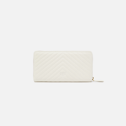 Pinko Zip-around Wallet in Chevron-patterned Nappa Leather