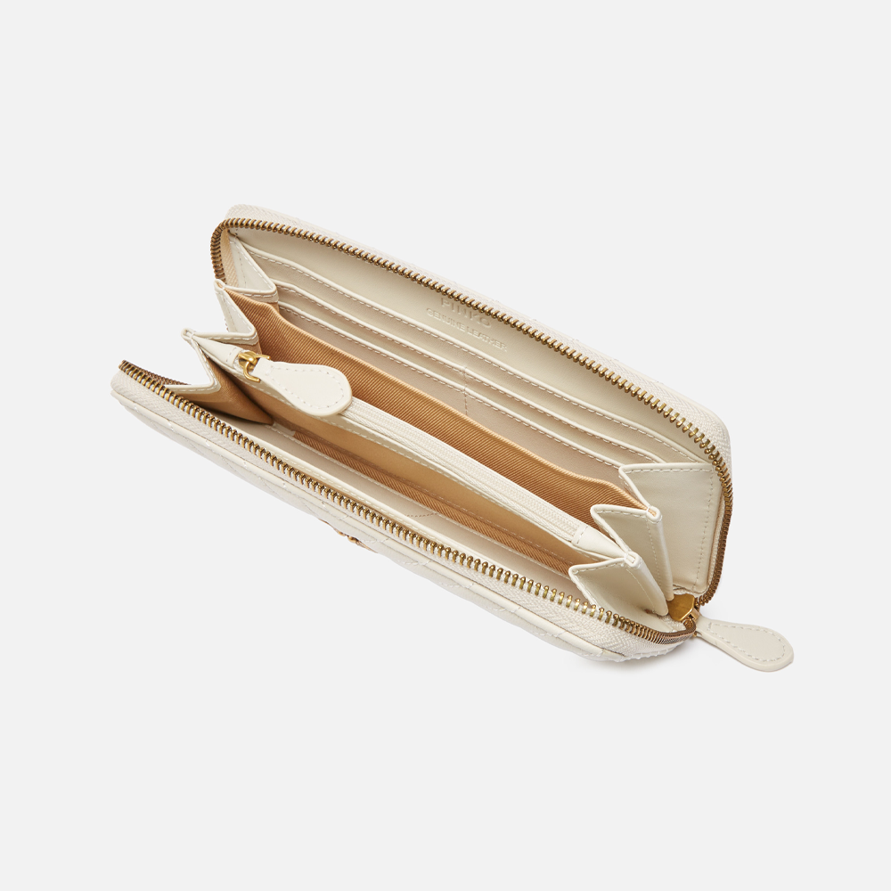 Pinko Zip-around Wallet in Chevron-patterned Nappa Leather